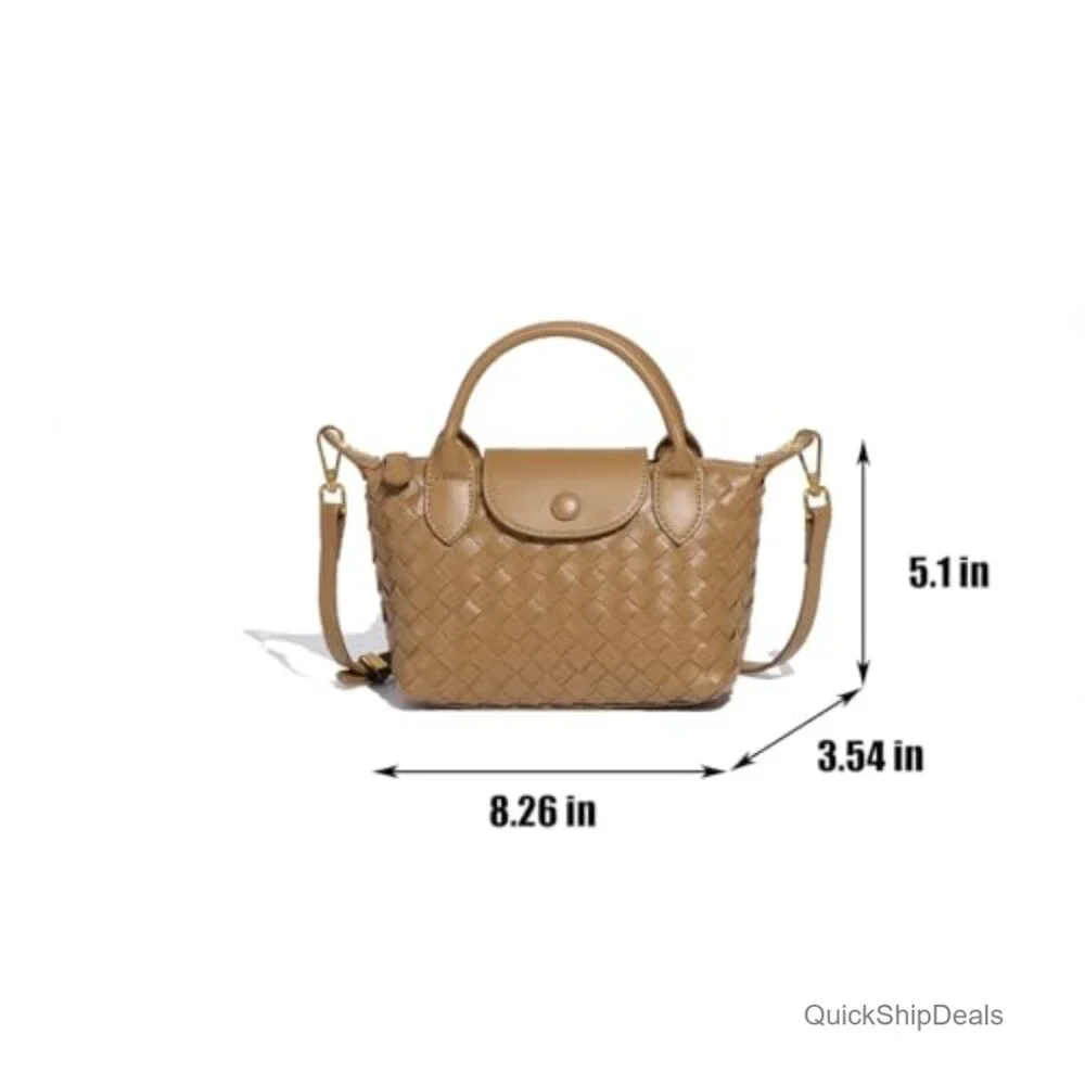 Faux Leather Braided Hobo Satchel with Adjustable Strap